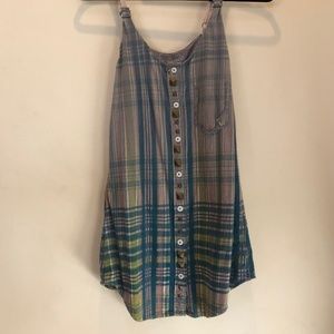 Free People Studded Plaid Cami Dress